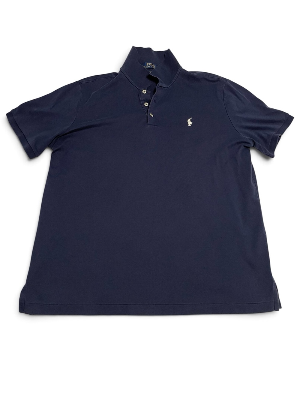 Polo Ralph Lauren Men's Navy Solid Polo Shirt L Short Sleeve - Picture 1 of 4